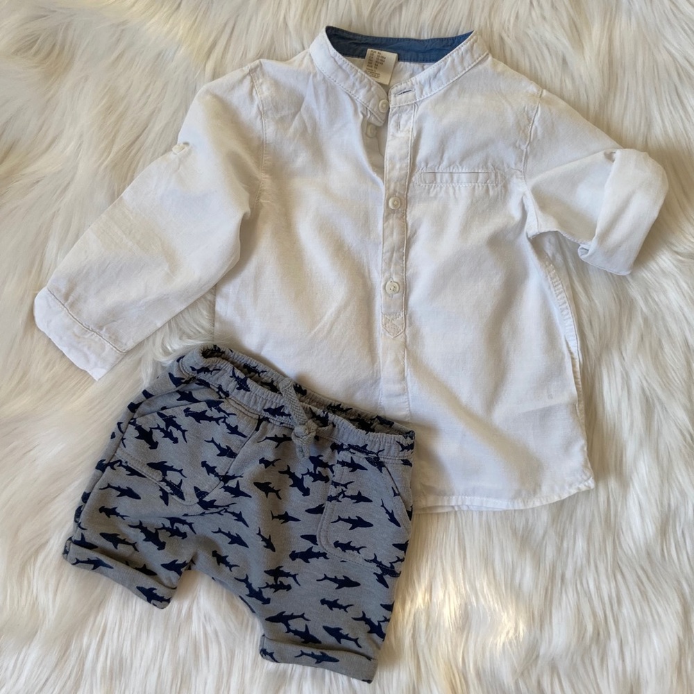 H&M Kids Cotton Button Down Shirt 12-18mos